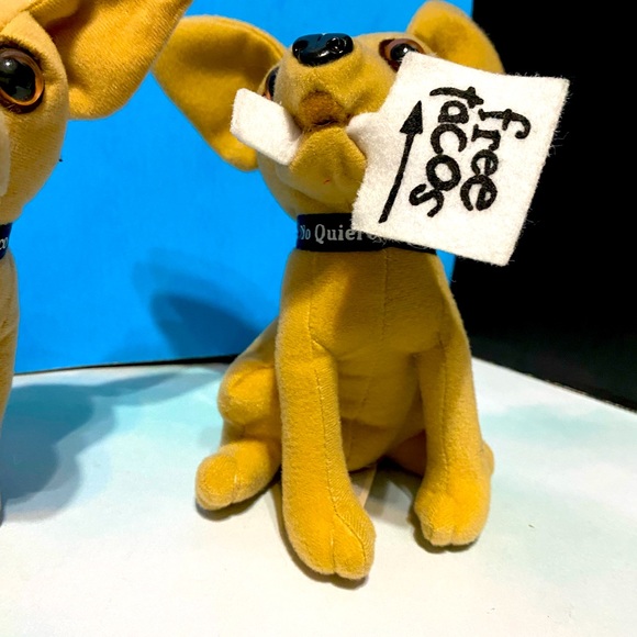 TACO BELL VINTAGE 90’s PUPPY DOG PLUSH CHIHUAHUA’S SET OF 4 (1) TALKING APPLAUSE - Picture 3 of 14